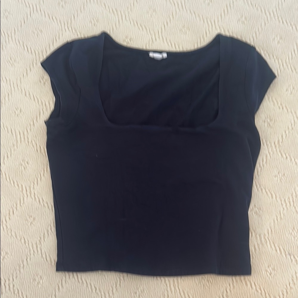 Garage Navy Square Neck Top